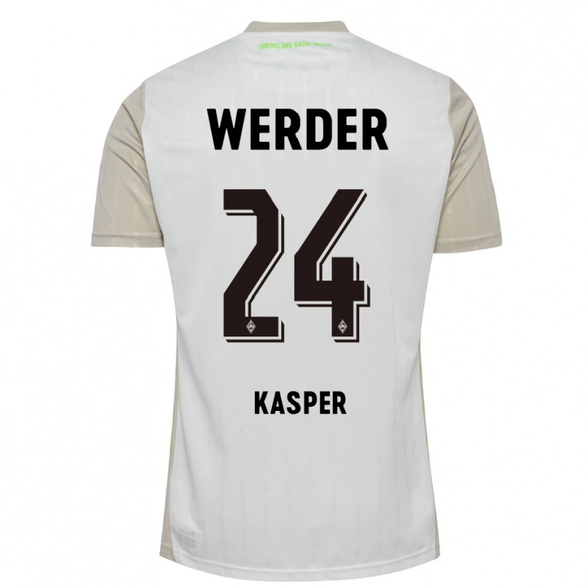 Danxen Uomo Maglia Dominik Kasper #24 Bianco Nero Kit Gara Away 2025/26 Maglietta