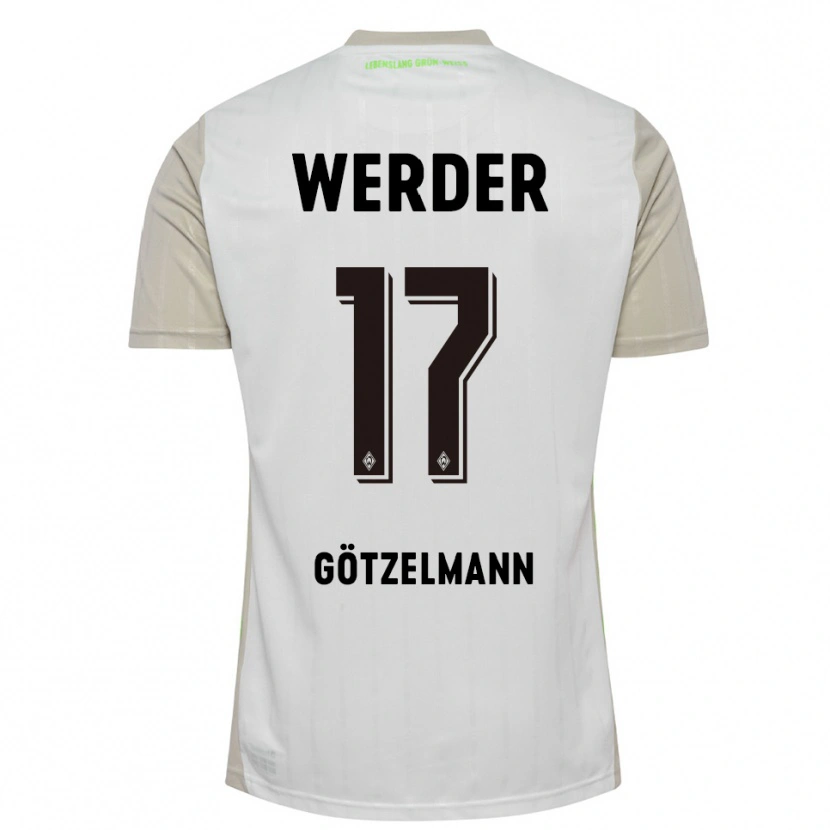 Danxen Uomo Maglia Patrick Götzelmann #17 Bianco Nero Kit Gara Away 2025/26 Maglietta