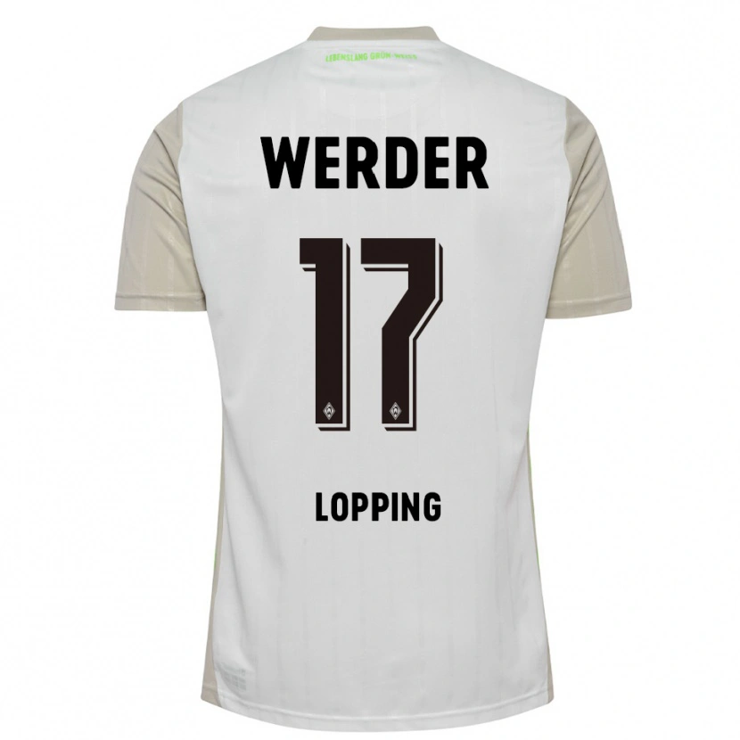 Danxen Uomo Maglia Jakob Löpping #17 Bianco Nero Kit Gara Away 2025/26 Maglietta