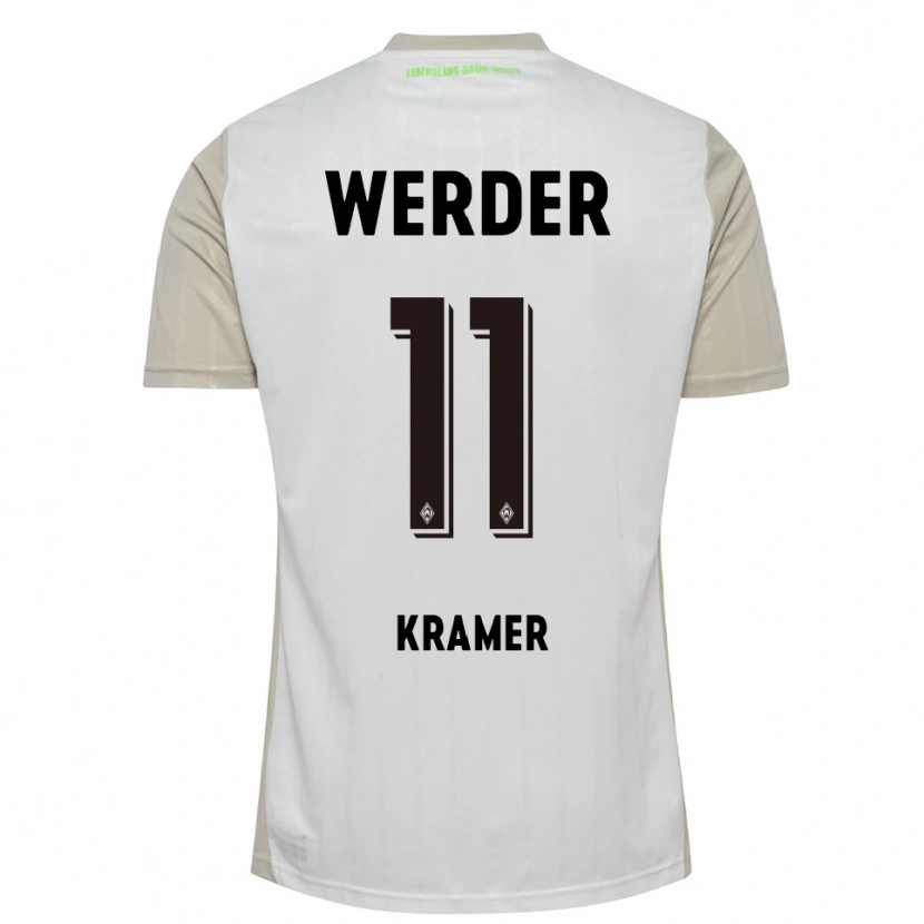 Danxen Uomo Maglia Levi-Marinus Kramer #11 Bianco Nero Kit Gara Away 2025/26 Maglietta
