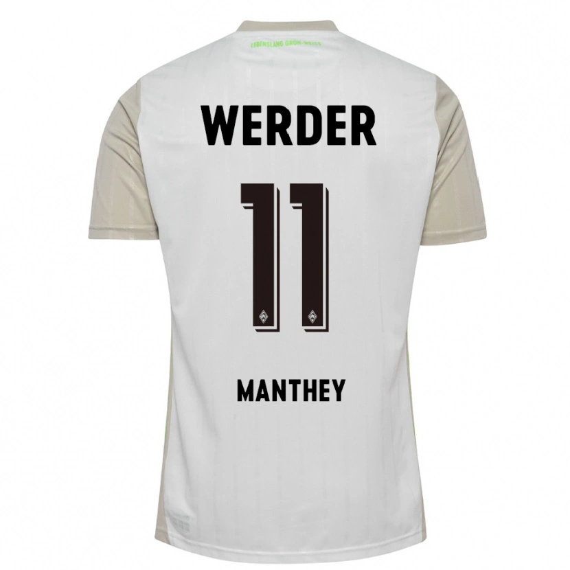 Danxen Uomo Maglia Kevin Manthey #11 Bianco Nero Kit Gara Away 2025/26 Maglietta