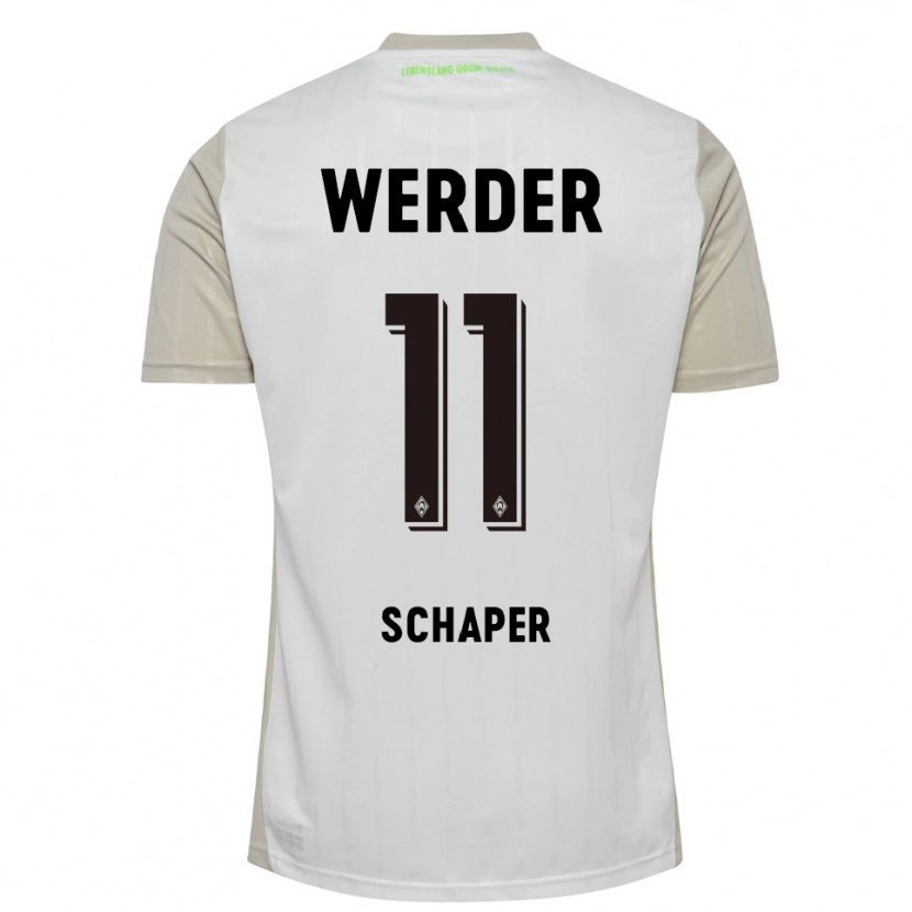 Danxen Uomo Maglia Wilken Schaper #11 Bianco Nero Kit Gara Away 2025/26 Maglietta
