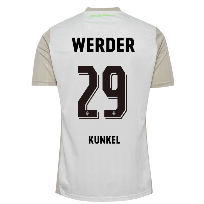 Danxen Uomo Maglia Melina Kunkel #29 Bianco Nero Kit Gara Away 2025/26 Maglietta