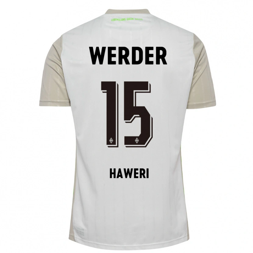 Danxen Uomo Maglia Adrian Haweri #15 Bianco Nero Kit Gara Away 2025/26 Maglietta