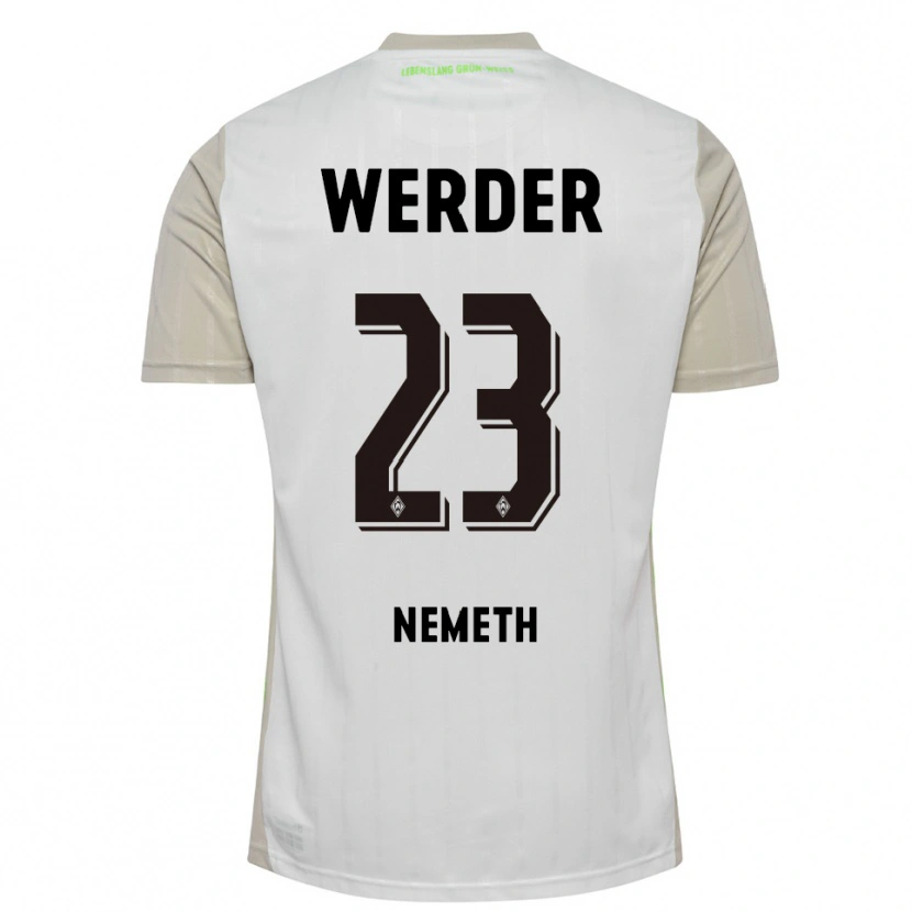Danxen Uomo Maglia Hanna Nemeth #23 Bianco Nero Kit Gara Away 2025/26 Maglietta