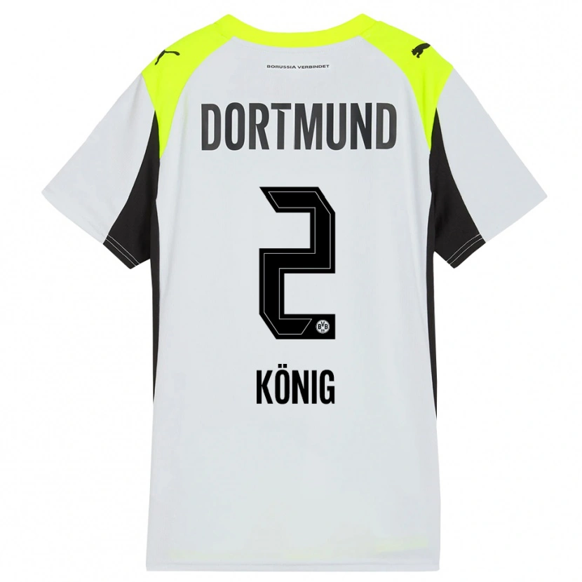Danxen Uomo Maglia Niklas König #2 Giallo Fluorescente Kit Gara Away 2025/26 Maglietta
