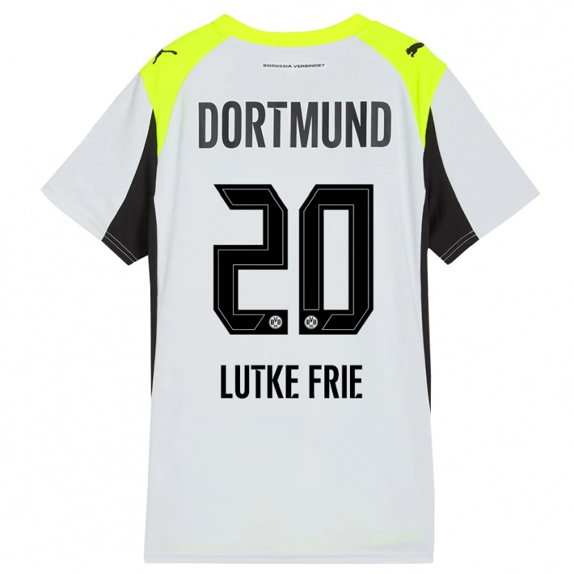 Danxen Uomo Maglia Dennis Lutke-Frie #20 Giallo Fluorescente Kit Gara Away 2025/26 Maglietta