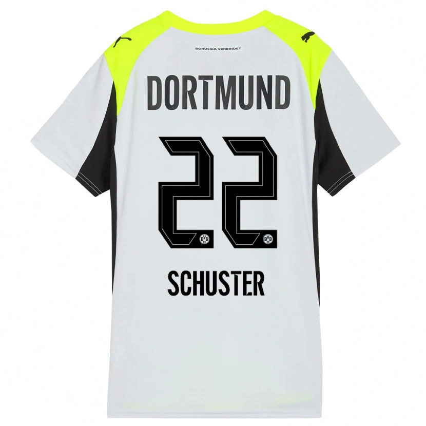 Danxen Uomo Maglia Melanie Schuster #22 Giallo Fluorescente Kit Gara Away 2025/26 Maglietta