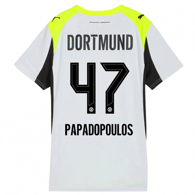 Danxen Uomo Maglia Antonios Papadopoulos #47 Giallo Fluorescente Kit Gara Away 2025/26 Maglietta