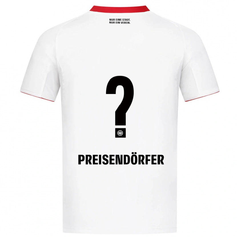 Danxen Uomo Maglia Constantin Preisendörfer #0 Bianco Rosso Kit Gara Away 2025/26 Maglietta
