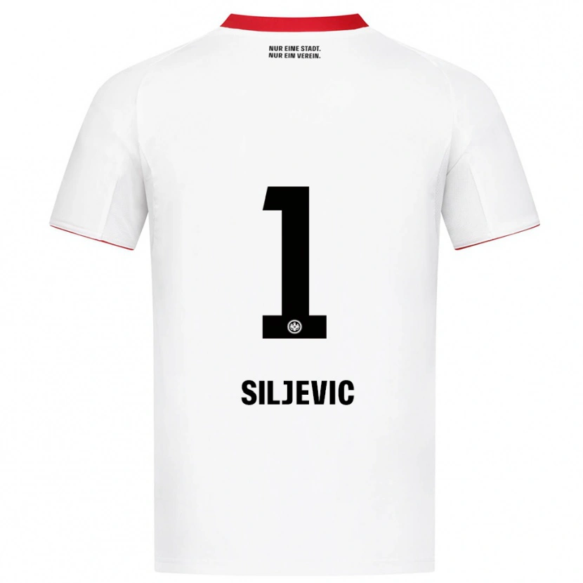 Danxen Uomo Maglia Amil Siljevic #1 Bianco Rosso Kit Gara Away 2025/26 Maglietta
