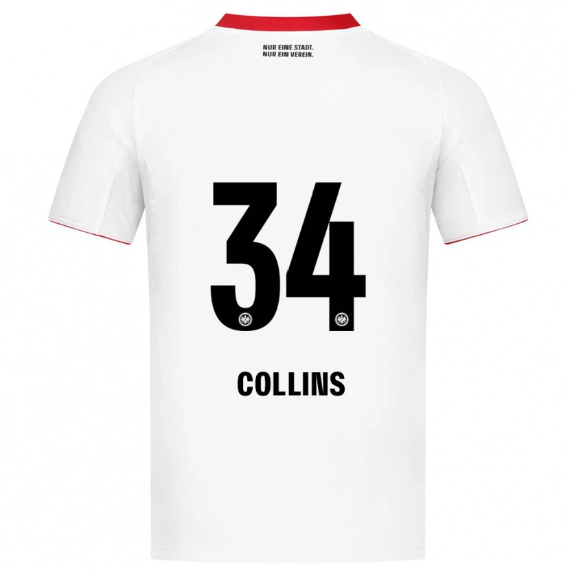 Danxen Uomo Maglia Nnamdi Collins #34 Bianco Rosso Kit Gara Away 2025/26 Maglietta