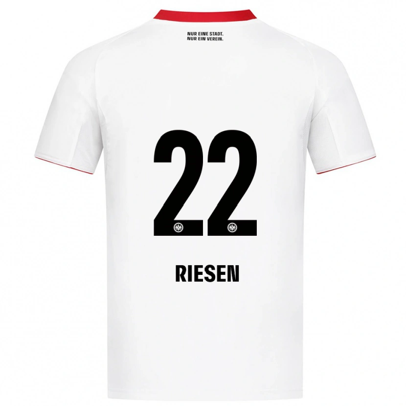 Danxen Uomo Maglia Nadine Riesen #22 Bianco Rosso Kit Gara Away 2025/26 Maglietta