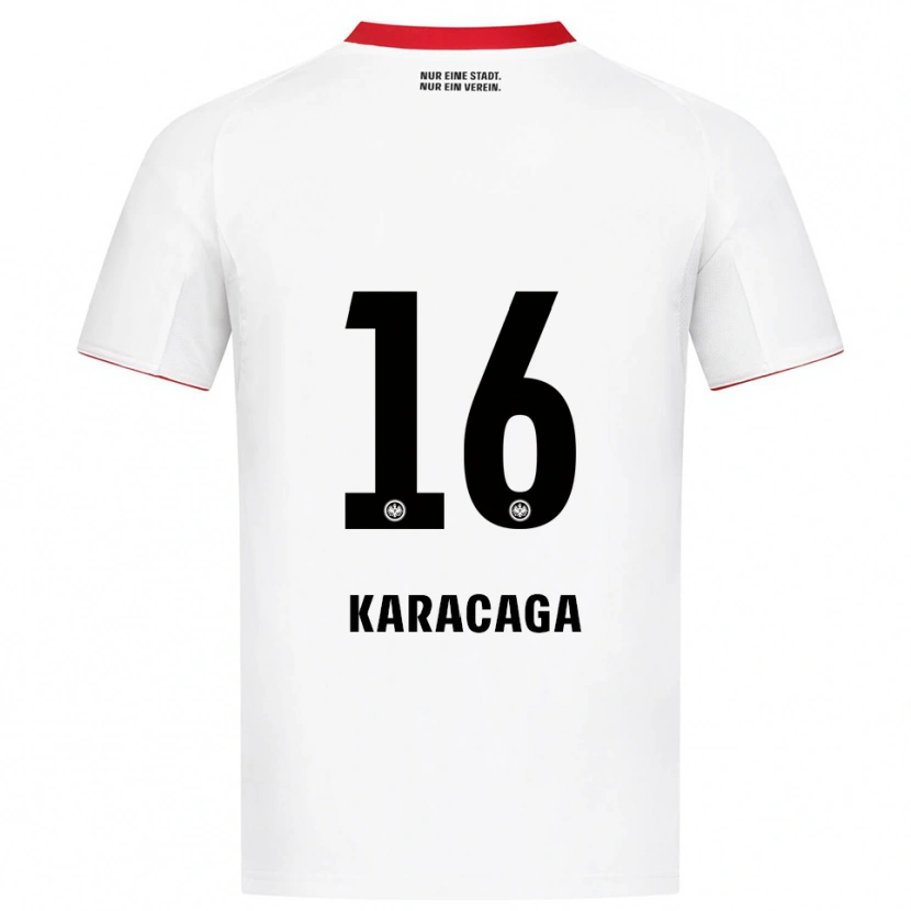 Danxen Uomo Maglia Tom Karacaga #16 Bianco Rosso Kit Gara Away 2025/26 Maglietta