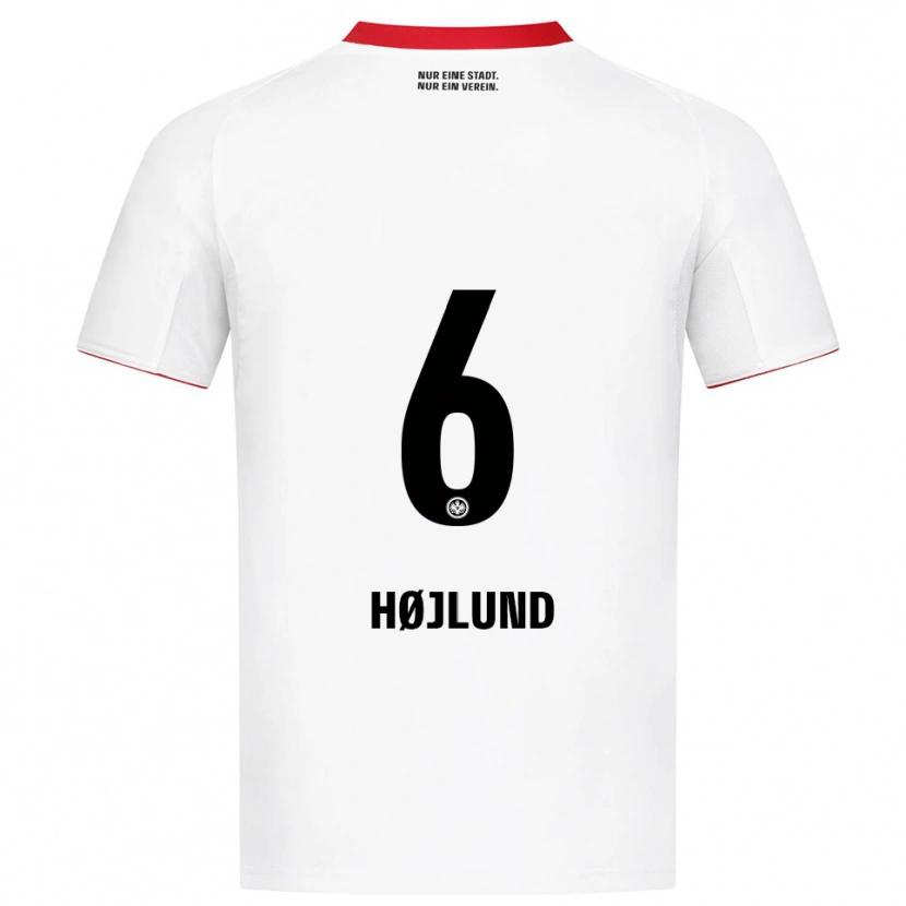 Danxen Uomo Maglia Oscar Højlund #6 Bianco Rosso Kit Gara Away 2025/26 Maglietta