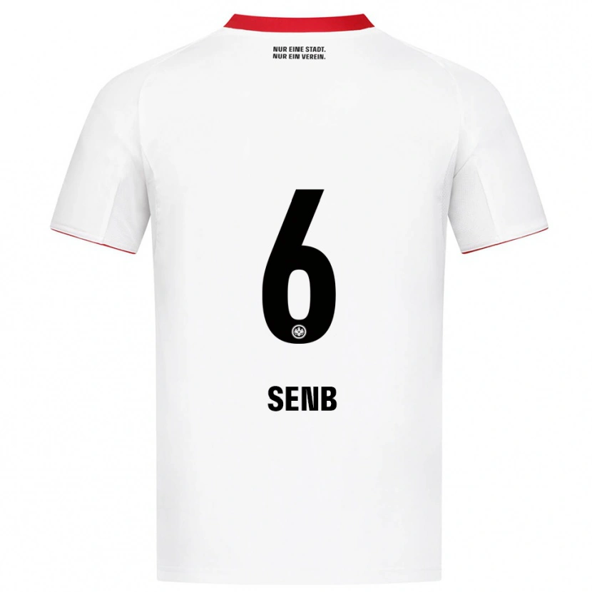 Danxen Uomo Maglia Elisa Senß #6 Bianco Rosso Kit Gara Away 2025/26 Maglietta
