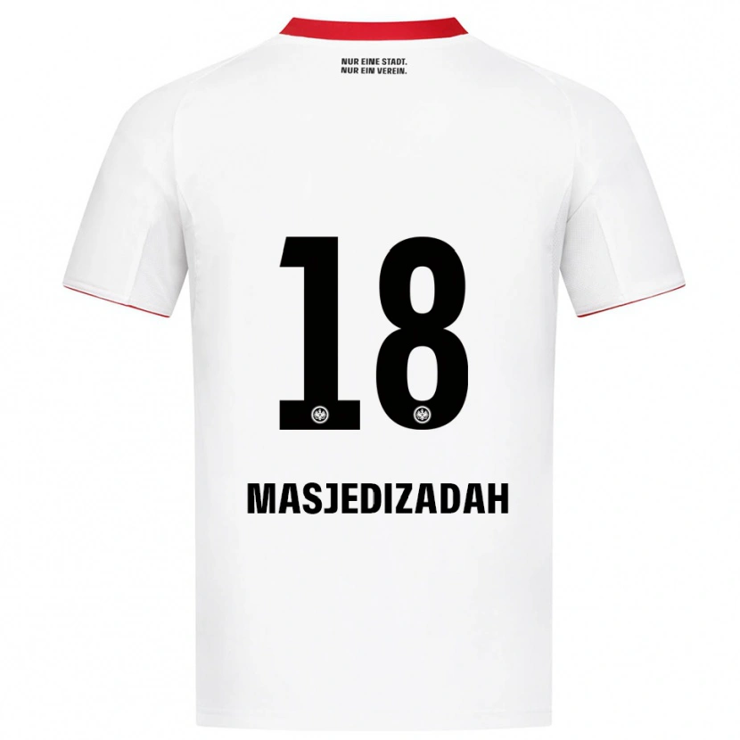 Danxen Uomo Maglia Abolfazl Masjedizadah #18 Bianco Rosso Kit Gara Away 2025/26 Maglietta