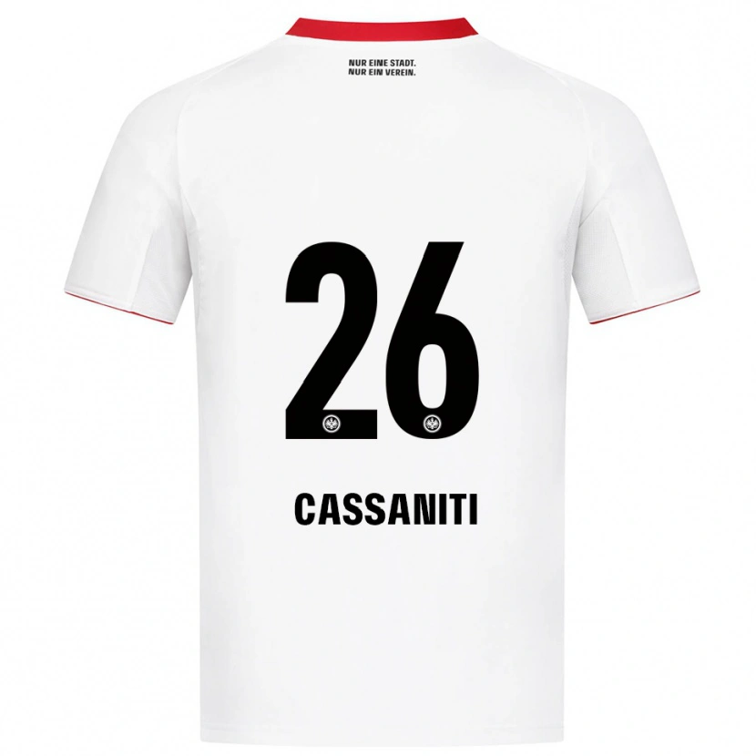 Danxen Uomo Maglia Nino Cassaniti #26 Bianco Rosso Kit Gara Away 2025/26 Maglietta