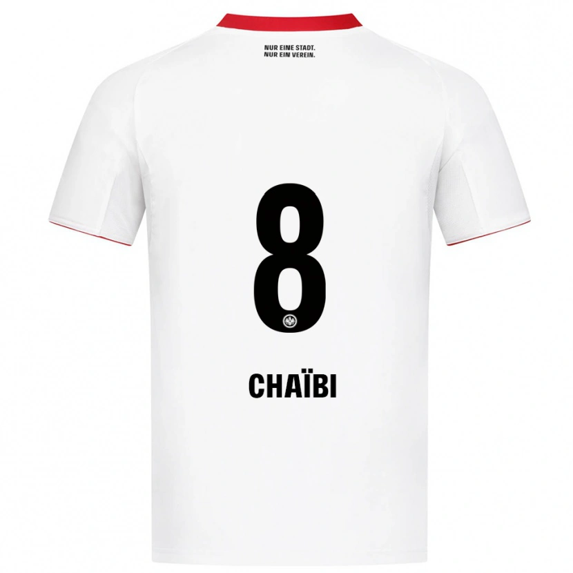 Danxen Uomo Maglia Farès Chaïbi #8 Bianco Rosso Kit Gara Away 2025/26 Maglietta