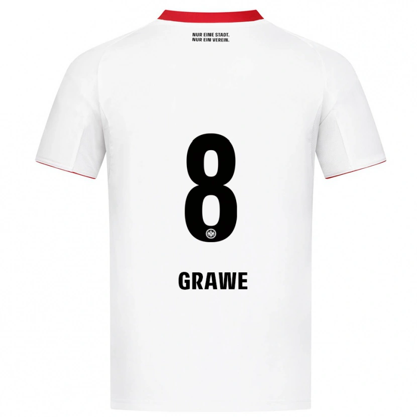 Danxen Uomo Maglia Lisanne Gräwe #8 Bianco Rosso Kit Gara Away 2025/26 Maglietta