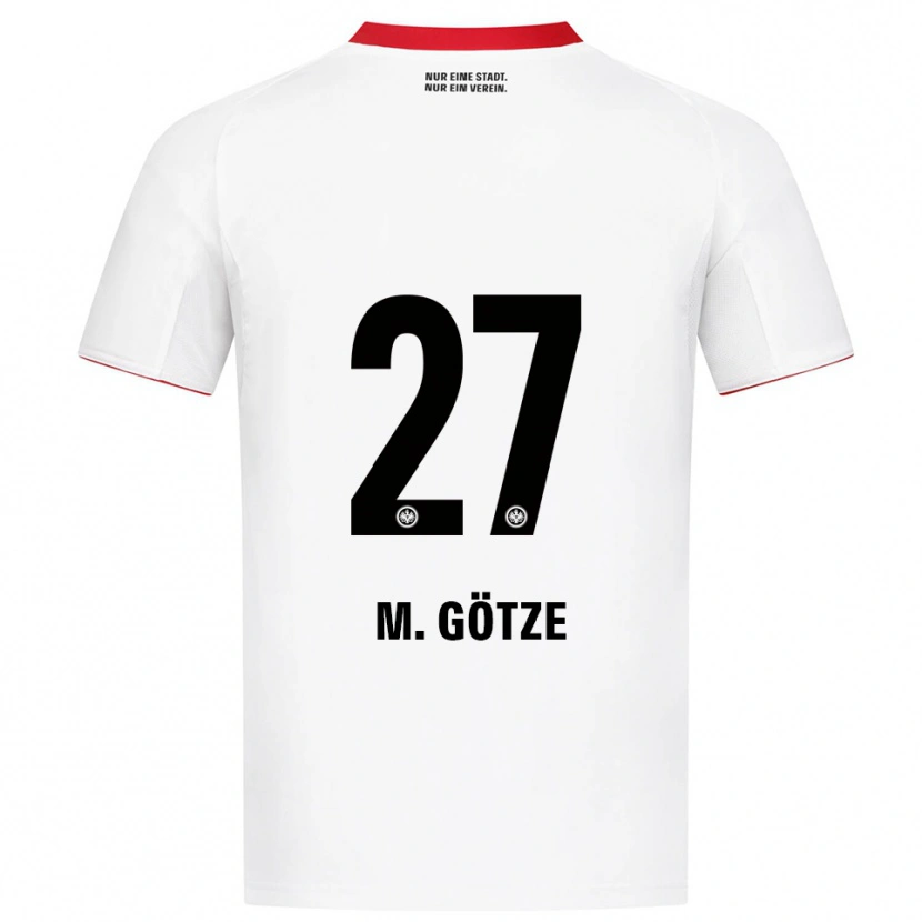 Danxen Uomo Maglia Mario Götze #27 Bianco Rosso Kit Gara Away 2025/26 Maglietta