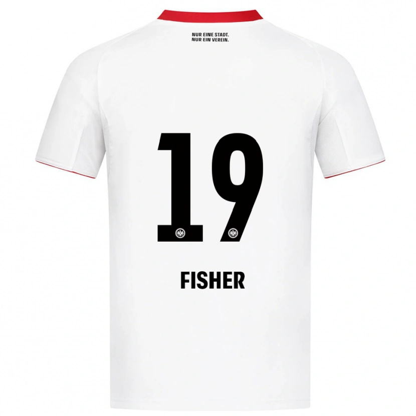 Danxen Uomo Maglia Ben-Luca Fisher #19 Bianco Rosso Kit Gara Away 2025/26 Maglietta