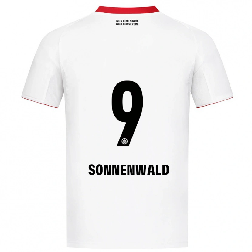 Danxen Uomo Maglia Lukas Sonnenwald #9 Bianco Rosso Kit Gara Away 2025/26 Maglietta