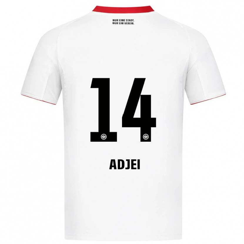 Danxen Uomo Maglia Allen Adjei #14 Bianco Rosso Kit Gara Away 2025/26 Maglietta