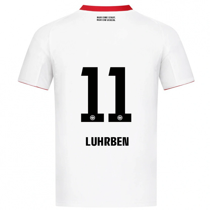 Danxen Uomo Maglia Nina Lührßen #11 Bianco Rosso Kit Gara Away 2025/26 Maglietta