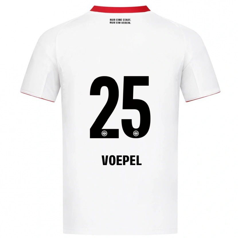 Danxen Uomo Maglia Lukas Voepel #25 Bianco Rosso Kit Gara Away 2025/26 Maglietta