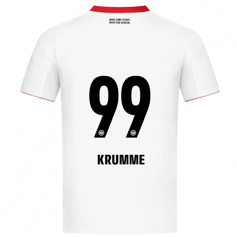 Danxen Uomo Maglia Janne Krumme #99 Bianco Rosso Kit Gara Away 2025/26 Maglietta