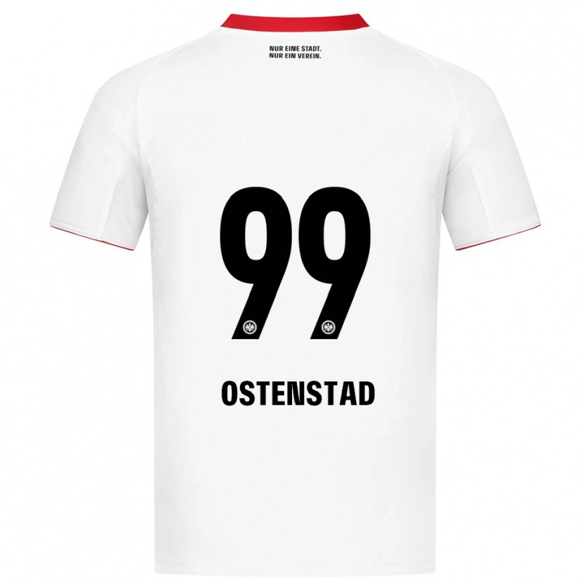 Danxen Uomo Maglia Marthine Østenstad #99 Bianco Rosso Kit Gara Away 2025/26 Maglietta