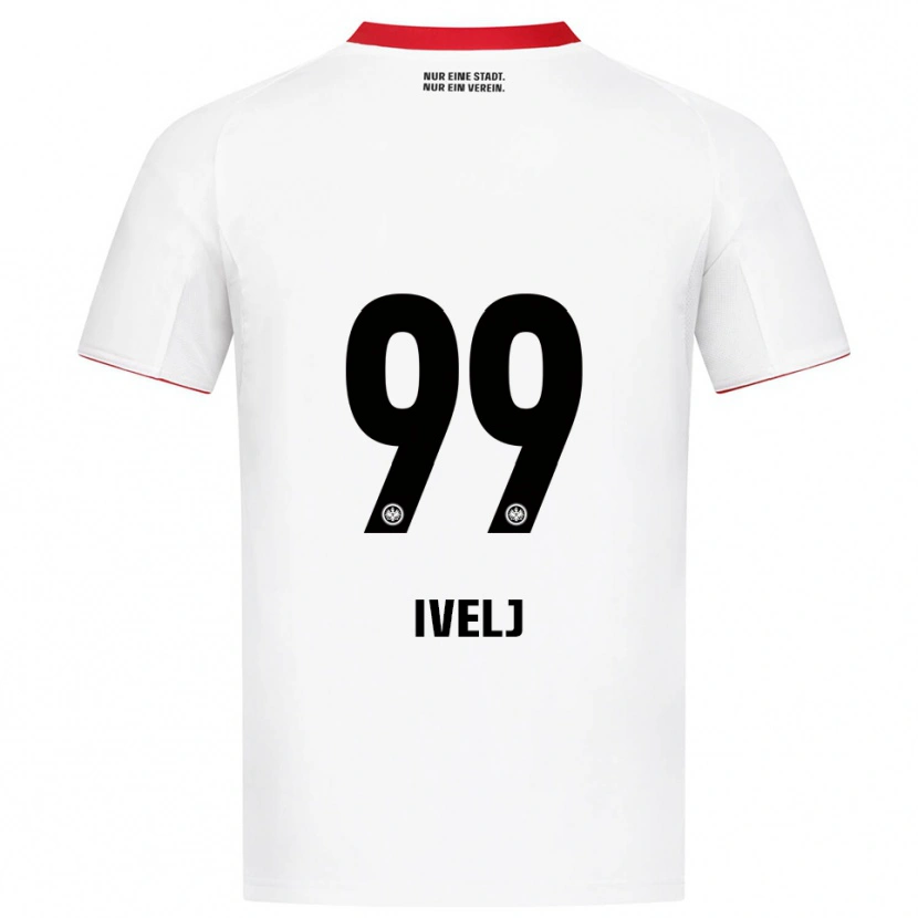 Danxen Uomo Maglia Noemi Ivelj #99 Bianco Rosso Kit Gara Away 2025/26 Maglietta