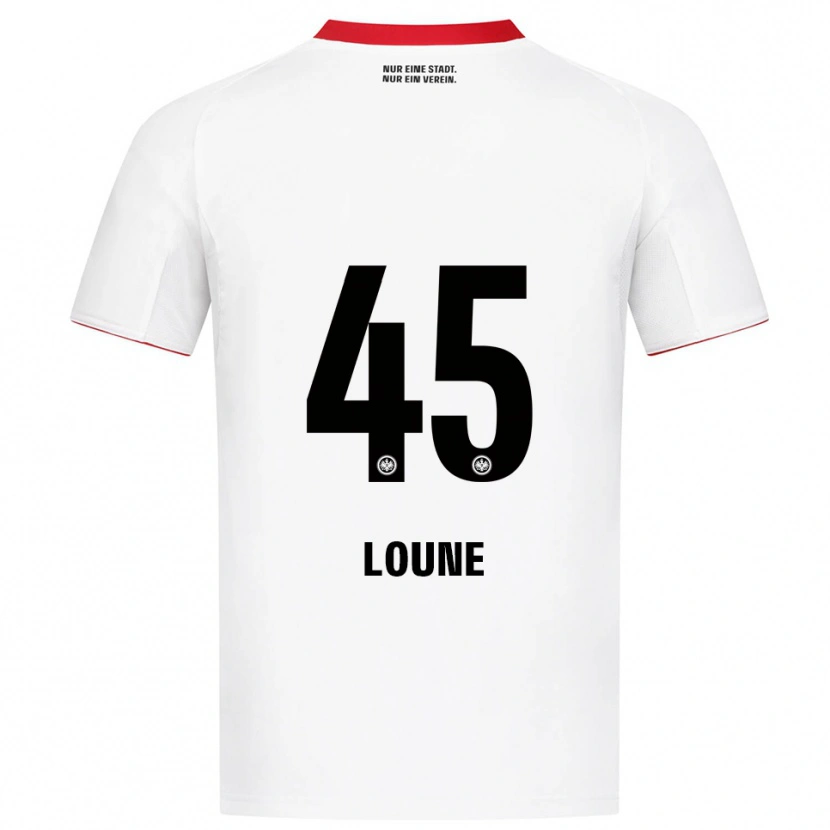 Danxen Uomo Maglia Mehdi Loune #45 Bianco Rosso Kit Gara Away 2025/26 Maglietta