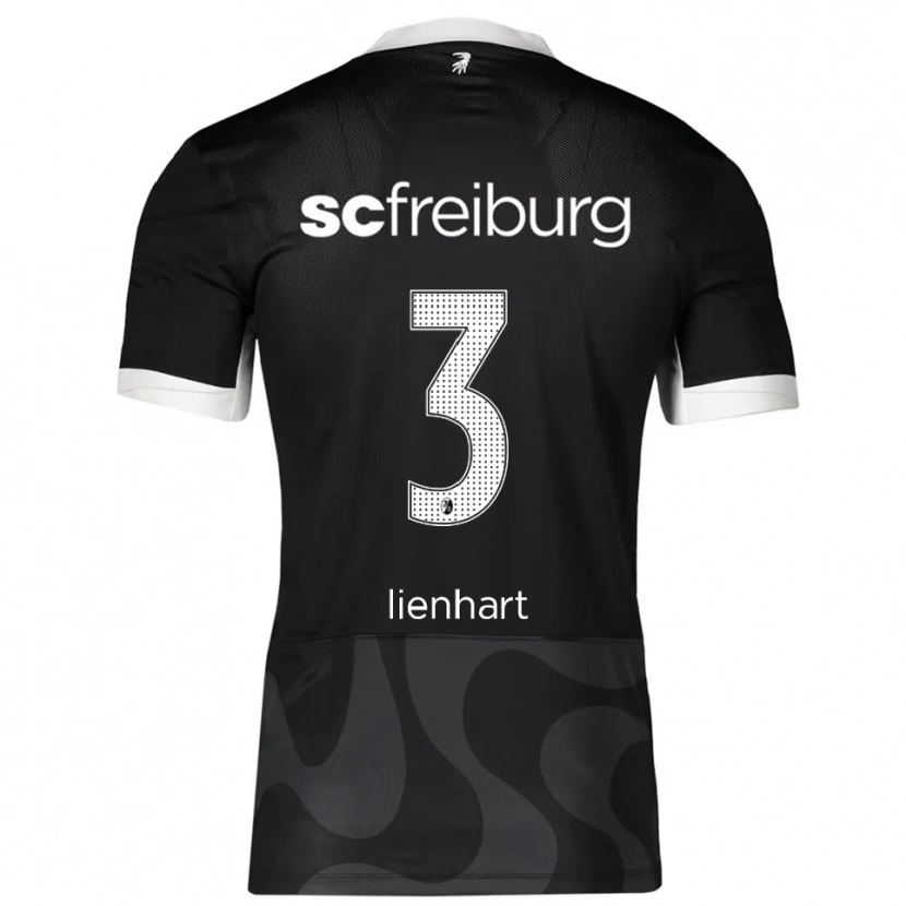 Danxen Uomo Maglia Philipp Lienhart #3 Nero Bianco Kit Gara Away 2025/26 Maglietta