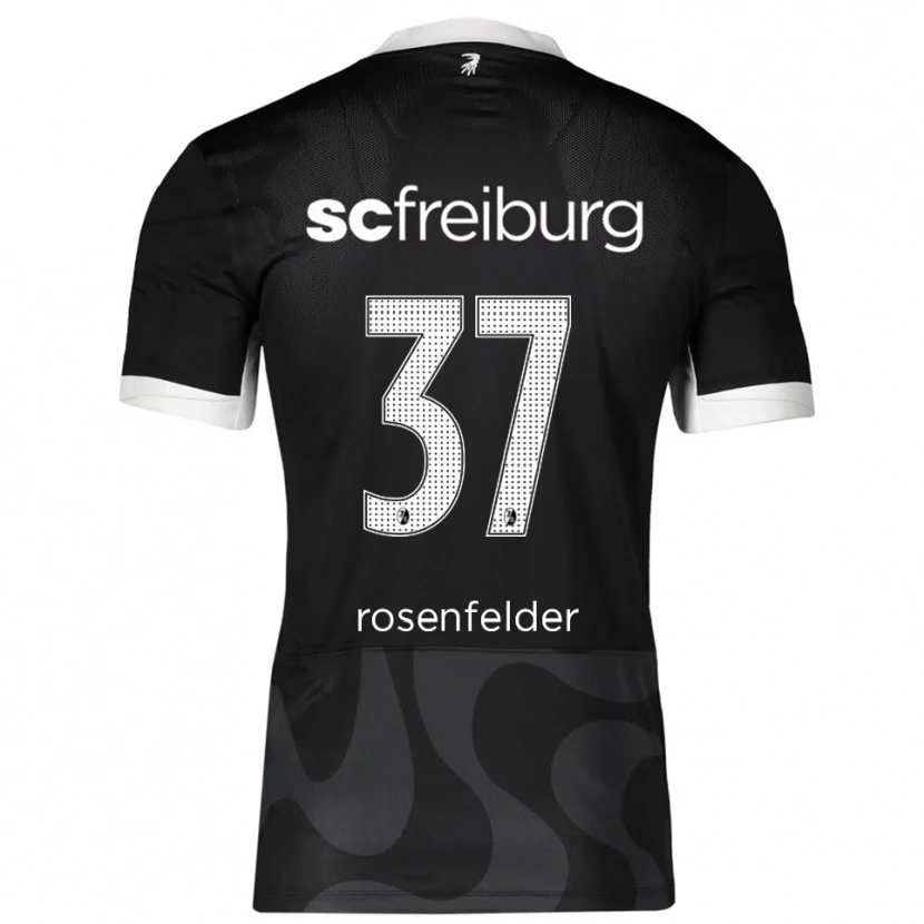Danxen Uomo Maglia Max Rosenfelder #37 Nero Bianco Kit Gara Away 2025/26 Maglietta