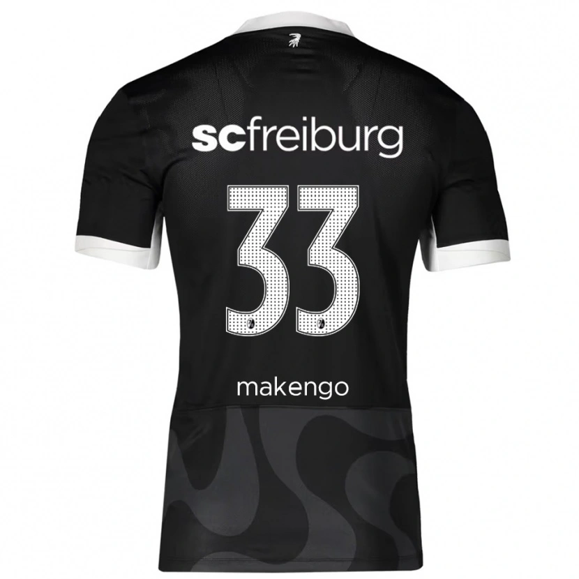 Danxen Uomo Maglia Jordy Makengo #33 Nero Bianco Kit Gara Away 2025/26 Maglietta