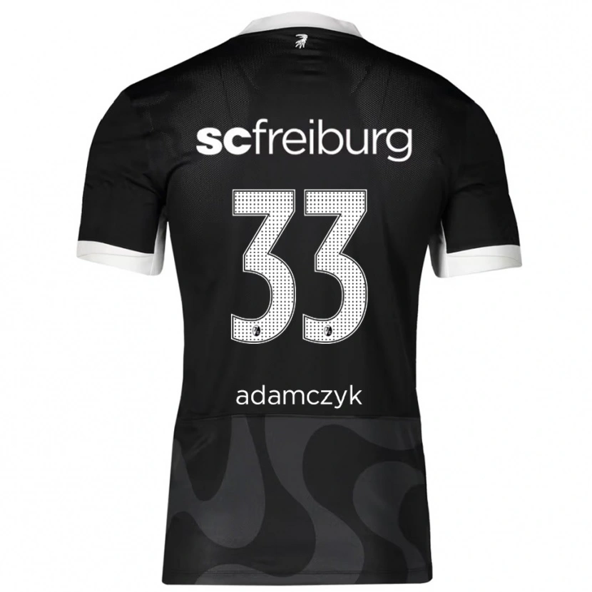 Danxen Uomo Maglia Rebecca Adamczyk #33 Nero Bianco Kit Gara Away 2025/26 Maglietta