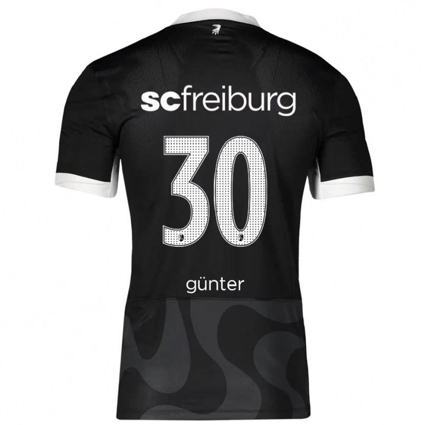 Danxen Uomo Maglia Christian Günter #30 Nero Bianco Kit Gara Away 2025/26 Maglietta