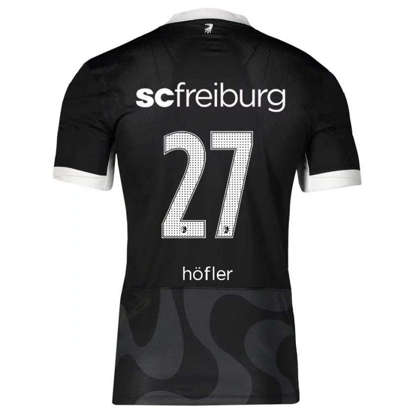 Danxen Uomo Maglia Nicolas Höfler #27 Nero Bianco Kit Gara Away 2025/26 Maglietta