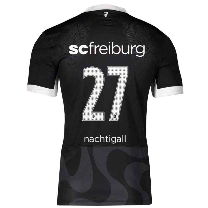 Danxen Uomo Maglia Sophie Nachtigall #27 Nero Bianco Kit Gara Away 2025/26 Maglietta