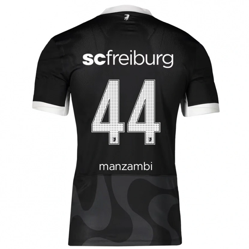Danxen Uomo Maglia Johan Manzambi #44 Nero Bianco Kit Gara Away 2025/26 Maglietta