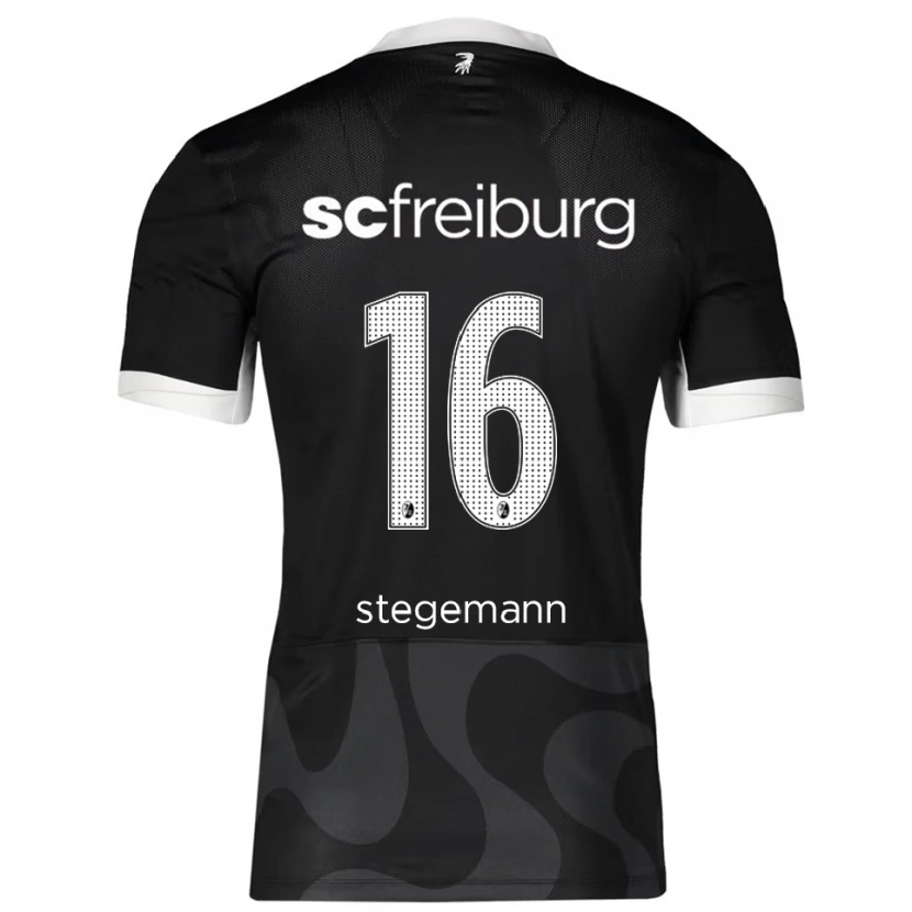 Danxen Uomo Maglia Greta Stegemann #16 Nero Bianco Kit Gara Away 2025/26 Maglietta