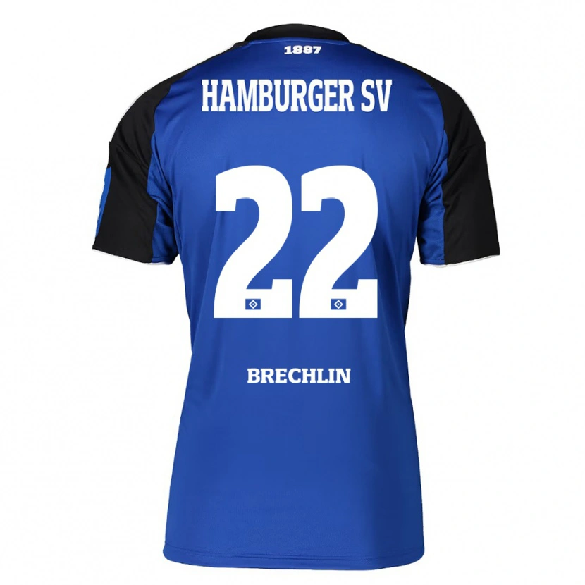 Danxen Uomo Maglia Bjarne Brechlin #22 Blu Nero Kit Gara Away 2025/26 Maglietta