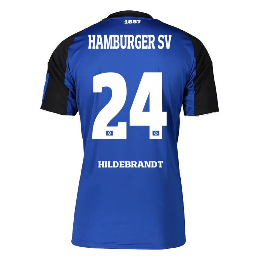 Danxen Uomo Maglia Tjark Hildebrandt #24 Blu Nero Kit Gara Away 2025/26 Maglietta