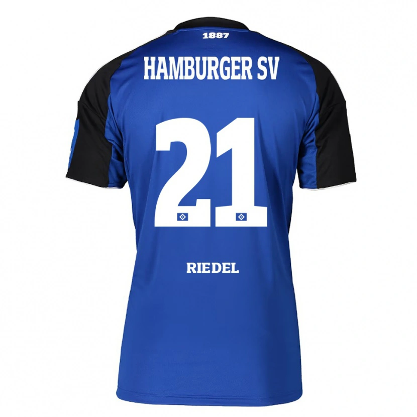 Danxen Uomo Maglia Arnaud Riedel #21 Blu Nero Kit Gara Away 2025/26 Maglietta