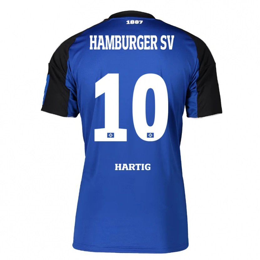 Danxen Uomo Maglia Jonas-Finn Hartig #10 Blu Nero Kit Gara Away 2025/26 Maglietta