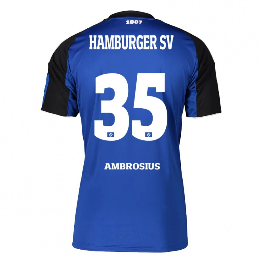 Danxen Uomo Maglia Stephan Ambrosius #35 Blu Nero Kit Gara Away 2025/26 Maglietta