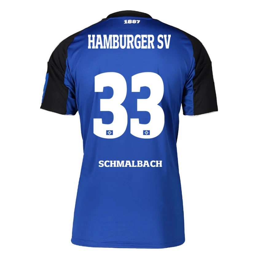 Danxen Uomo Maglia Sebastian Schmalbach #33 Blu Nero Kit Gara Away 2025/26 Maglietta