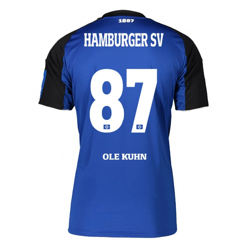Danxen Uomo Maglia Niklas Ole Kühn #87 Blu Nero Kit Gara Away 2025/26 Maglietta